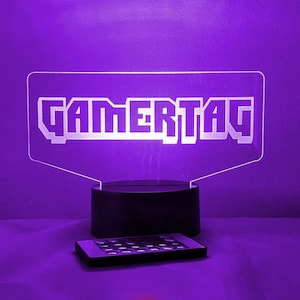 Gamertag led-nachtlampje, gamercadeau, influencer, gamingdecor, streamerdisplay, stalknecht, slaapzaaldecor, gamer Dad, 16 kleuren met afstandsbediening