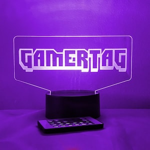 Gamertag Led Night Light, 16 colors, remote control and FREE SHIPPING