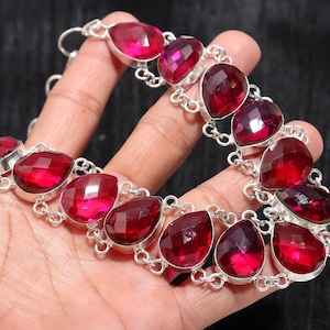Rubellite Gemstone Pendant: Handmade 925 Sterling Silver Necklace