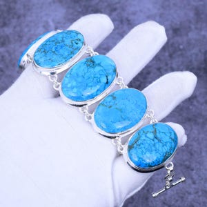 Tibetan Turquoise Bracelet: Sterling Silver Boho Charm, Handmade Jewelry