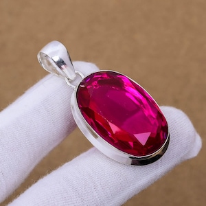 Pink Rubellite Gemstone Pendant | 925 Sterling Silver Pendant | Handmade Pendant | Healing Stone Pendant | Rubellite Jewelry Gift For Her