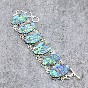 Abalone Shell Bracelet: Bohemian 925 Sterling Silver Jewelry