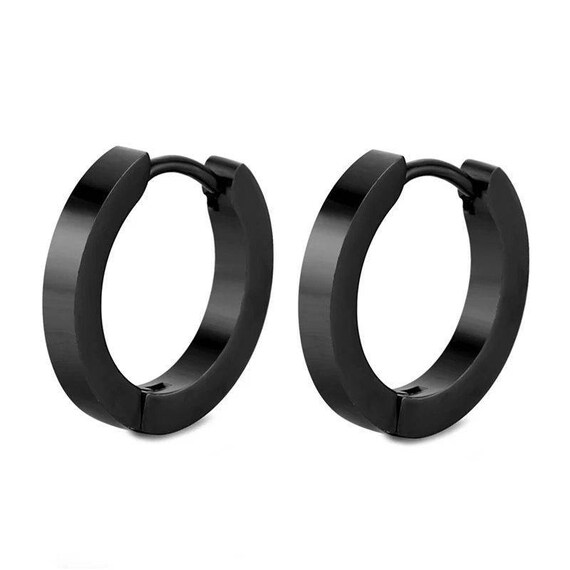 Black titanium sale hoop earrings