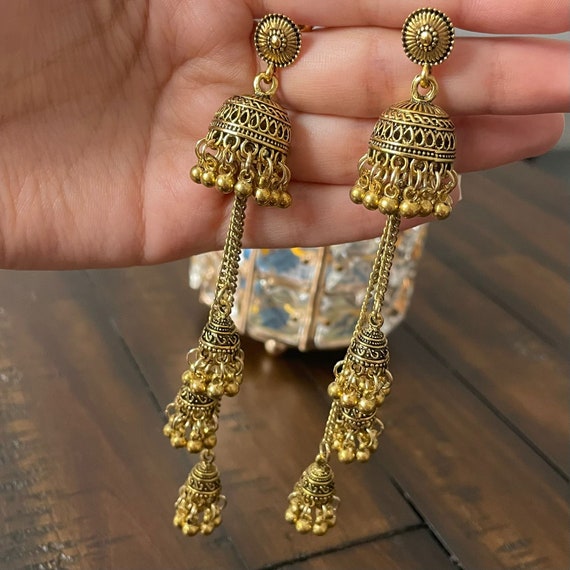 Long hanging earrings best sale online