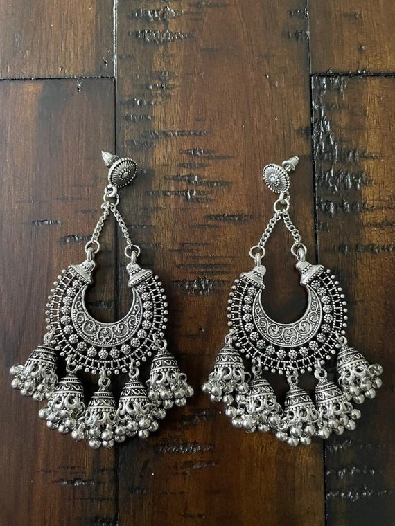 Indian Earrings Long Hanging Jhumka Earrings Indian Jewelry