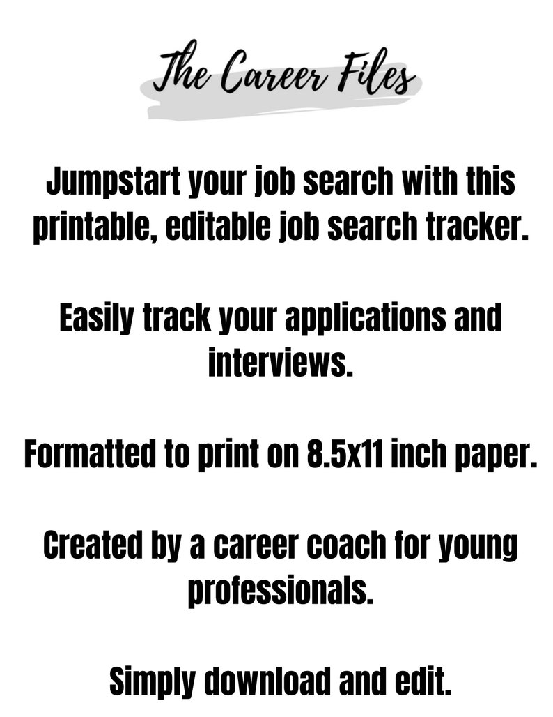 Printable Job Search / Job Application Tracker Includes Free eBook image 2