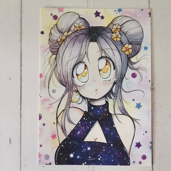 Postkarte "Space Buns"