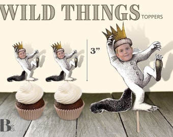 Where the Wild Things are Wild One 1 Birthday Cupcake Party Favor Custom Photo Party Decoration