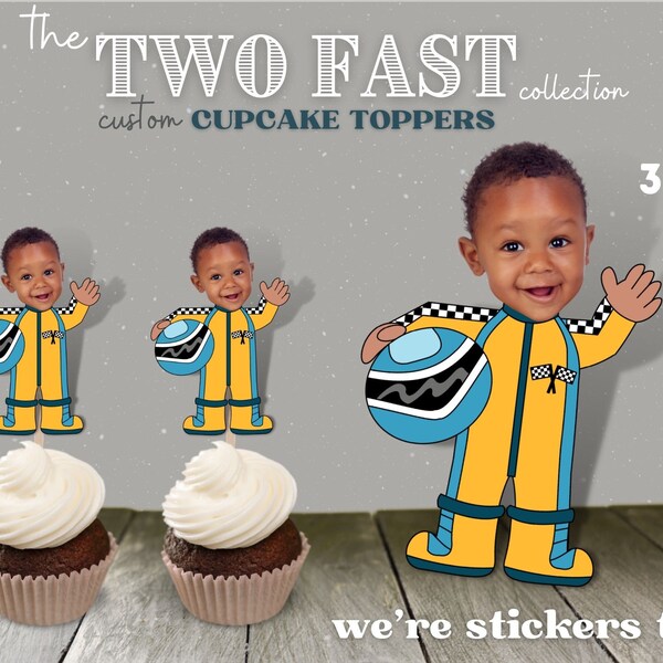 Race Car Driver Party Decorations Cupcake Toppers Digital DIY