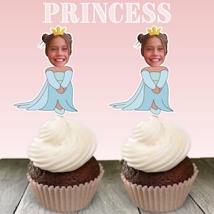 Frozen Princess Decorations Custom Photo Cupcake Topper Sticker Party Favors Decor