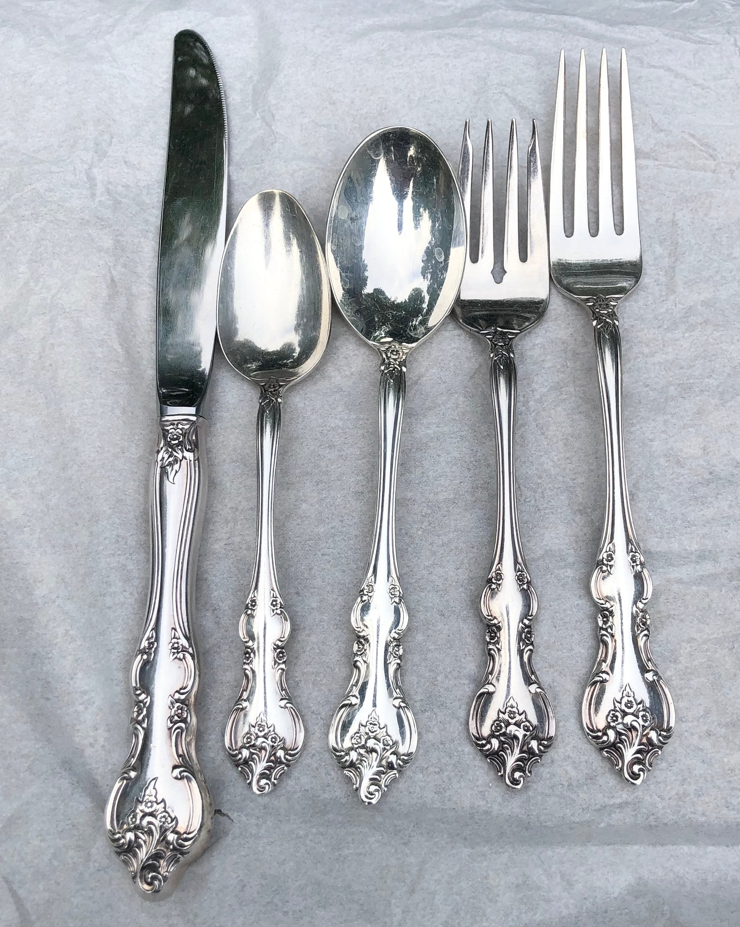 International Deep Silver 5 Pcs Place Setting - Etsy