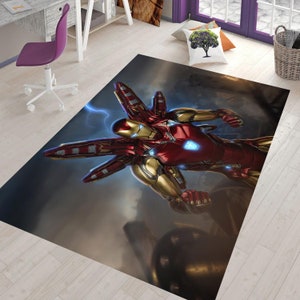 Iron Man Rug Child  Rug Kids Room Rug Boy Rug Gift Rug Rug for Living Room Area Rug Non slip Carpet Home Decor Rug Gift For Him 3