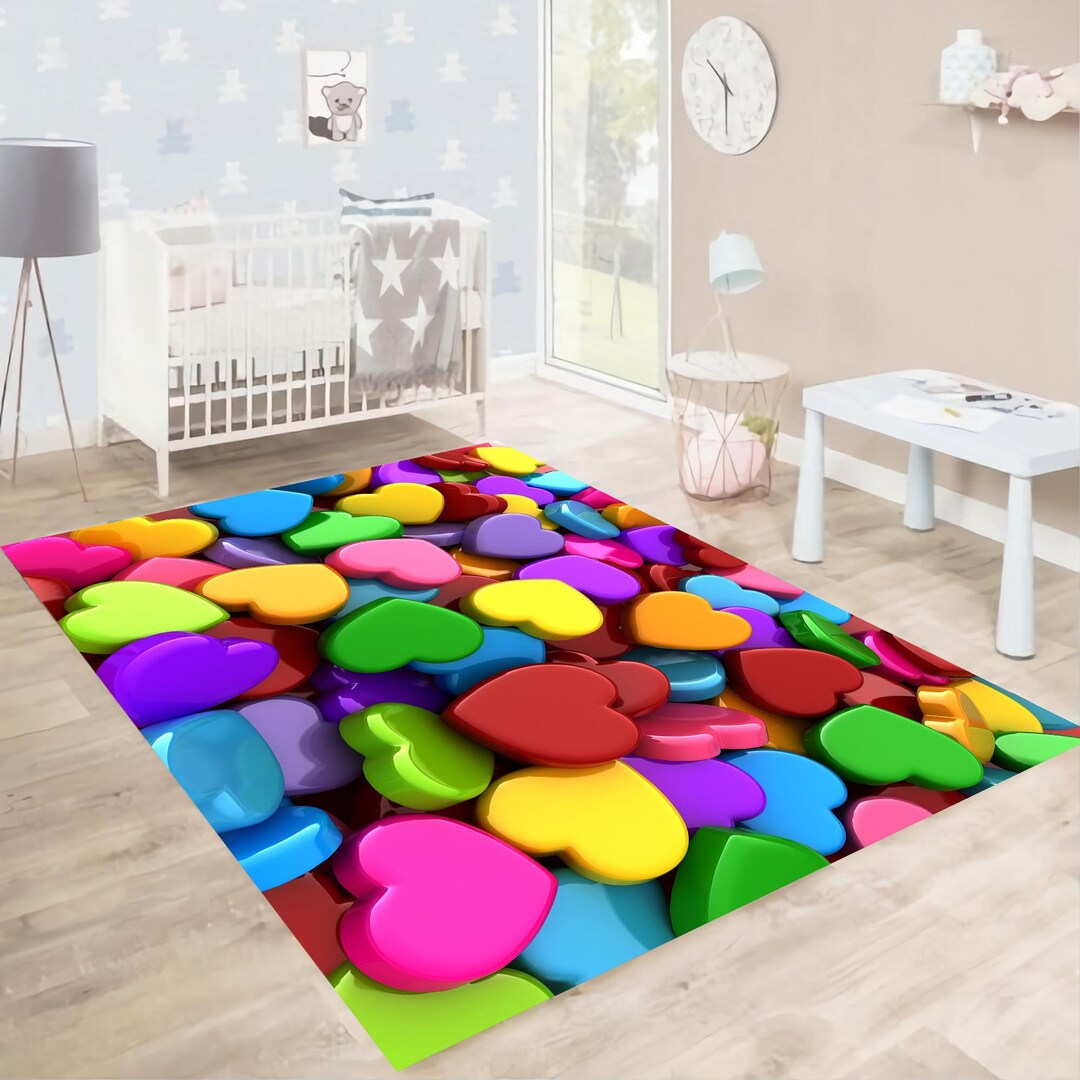 Heart Rug Girls Room Rug Kids Room Rug Child Rug Rug for Etsy