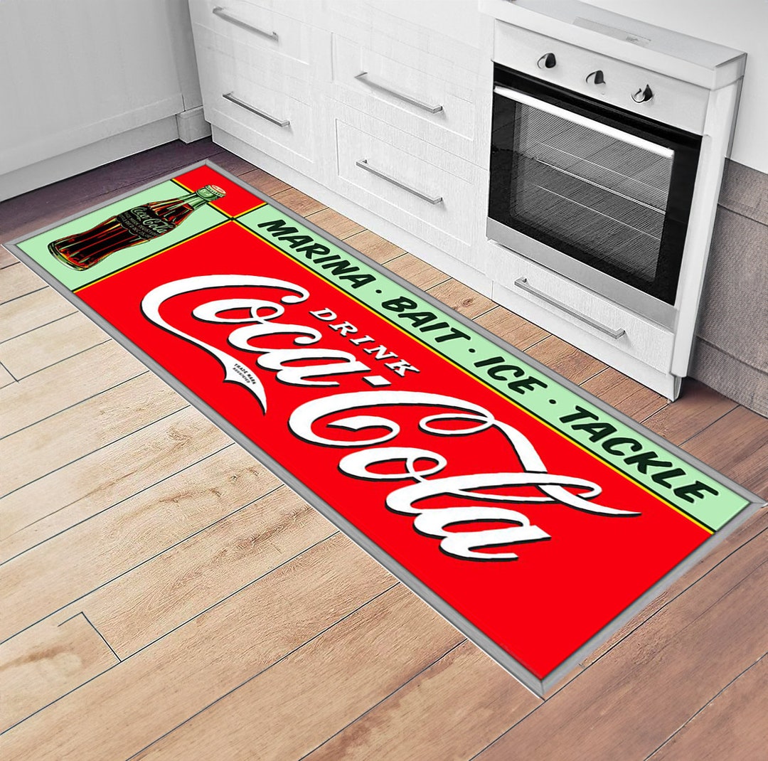 Coca Cola Rug, Coke Rug, Kitchen Mat, Kitchen Runner, Coca Cola Kitchen,coke Rugs,coca Cola
