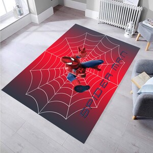 Spiderman Rug, Kids Room Rug, Home Decor Rug, Colorful Rug, Child Rug, Gift For Him, Rug for Living Room, Area Rug, Non slip Carpet