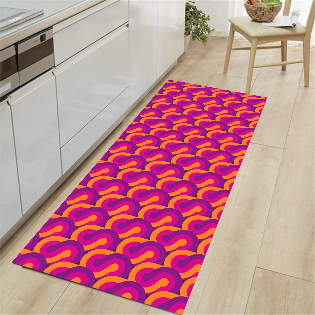 Pink Kitchen Runner Rug,cook Area Rug,corridor Rug,hallway Rug,non Slip ...