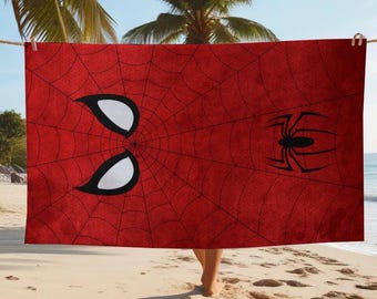 Personalized Spiderman Beach Towel: 100% Cotton, Microfiber Polyester