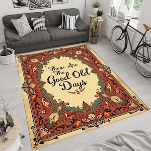 These Are The Good Old Days Decor-Personalized Rug-Retro Rug-The Good Old Days Rug-Living Room Rug-Custom Area Rug-Décoration D&#39;intérieur