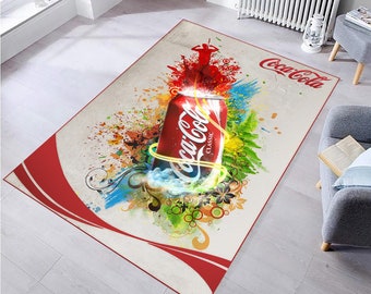 Coca Cola Rug: Retro Coke Can Design, Vintage Style - Etsy