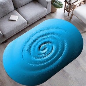 Whirlpool Rug,Water Rug,Blue Rug,Aesthetic Design,Decorazione Per La Casa,Area Rug,Oval Rug,Home Decor Rug,Rugs for Living Room,Non Slip Rug