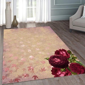 Retro Rug,Popular Rug,Abstract Rug,Rose Rug,Area Rug,Modern Rug,Home Decor Rug, Rugs for Living Room, Non slip Carpet,Decorative Rug