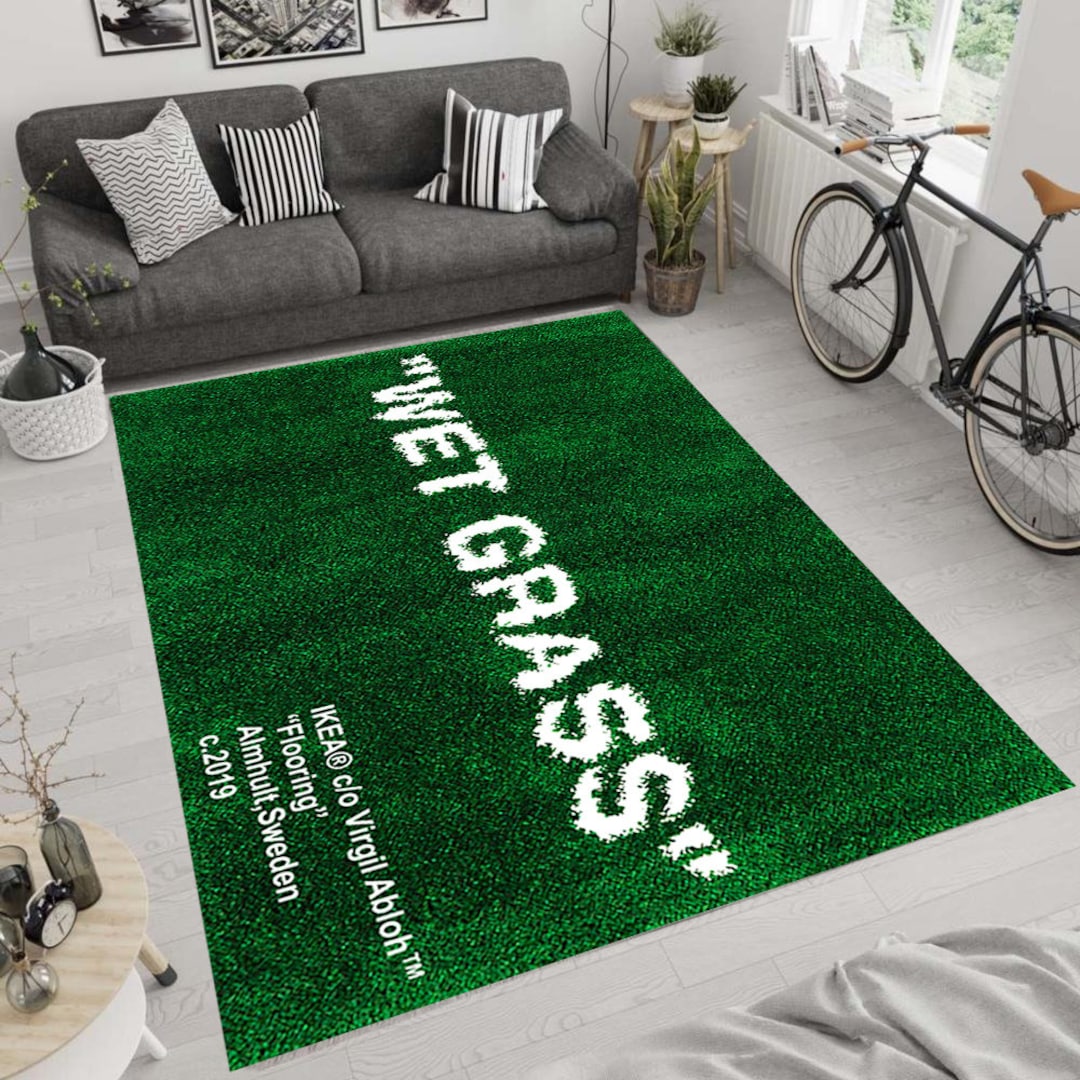 Rug Wet Grass Rug AreaRug Designer Rug Personalized Gift Custom Rug Boy  Room Decor Rug Rug Cool Rug 