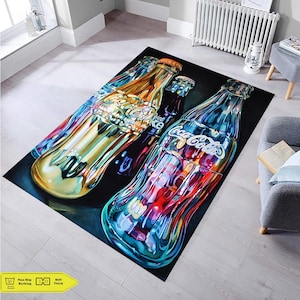 Coca Cola Bottle, Coca Cola Rug, Coke Rug, Wohnaccessoires, Popular Rug, Colorfull Rug, Overlook Rug, Retro Rug, Modern Rug, Kitchen Rug,