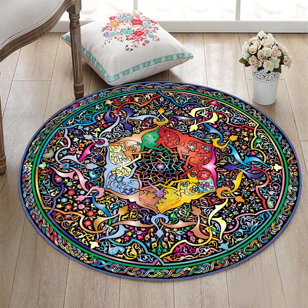 Mandala Rug, Round Rug,popular Rug,circle Rug, Home Decor Rug, Round ...