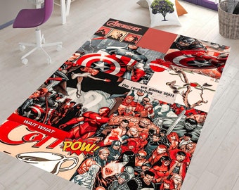 Tappeto a tema Captain America: decorazione antiscivolo per la cameretta dei bambini