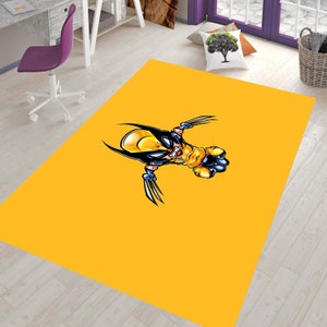 Volverine Rug, X men Rug, Kids Room Rug, Themed Rug, Rug for Living Room, Playing Rug, Area Rug, Non slip Carpet, Child Rug, Fan Rug,2