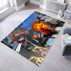 Spiderman Rug, Child Rug, Rug for Living Room, Fan Rug, Area Rug, Non slip Carpet,Home Decor Rug, Kids Room Rug,Free Gift, Popular Rug,