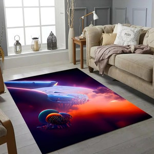 Space Rug,Decorazione per la casa,Living Room Rug,Wohnaccessoires,Planets Rug,Gift for Him, Decoración del hogar,Easy to Clean,Home Decor