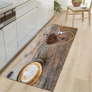 Tapis de passage coloré à motifs de café, tapis de passage de cuisine, tapis d&#39;entrée, tapis de cuisine, tapis de cuisine, cadeau pour la maison, tapis, tapis antidérapant, cadeau pour maman