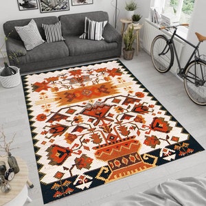 Geometric Modern Rug,Classic Rug,Wohnaccessoires,Rugs for Living Room,Retro Rug,Gift for Her,Home Decor Rug,Decorative Rug,Non Slip Rug