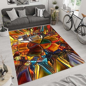 Themed Rug, Modern Rug, Abstract Graffiti, Rugs for Living Room, Popular Rug, Home Decor Rug, Non slip Carpet, Decorative Rug, Area Rug