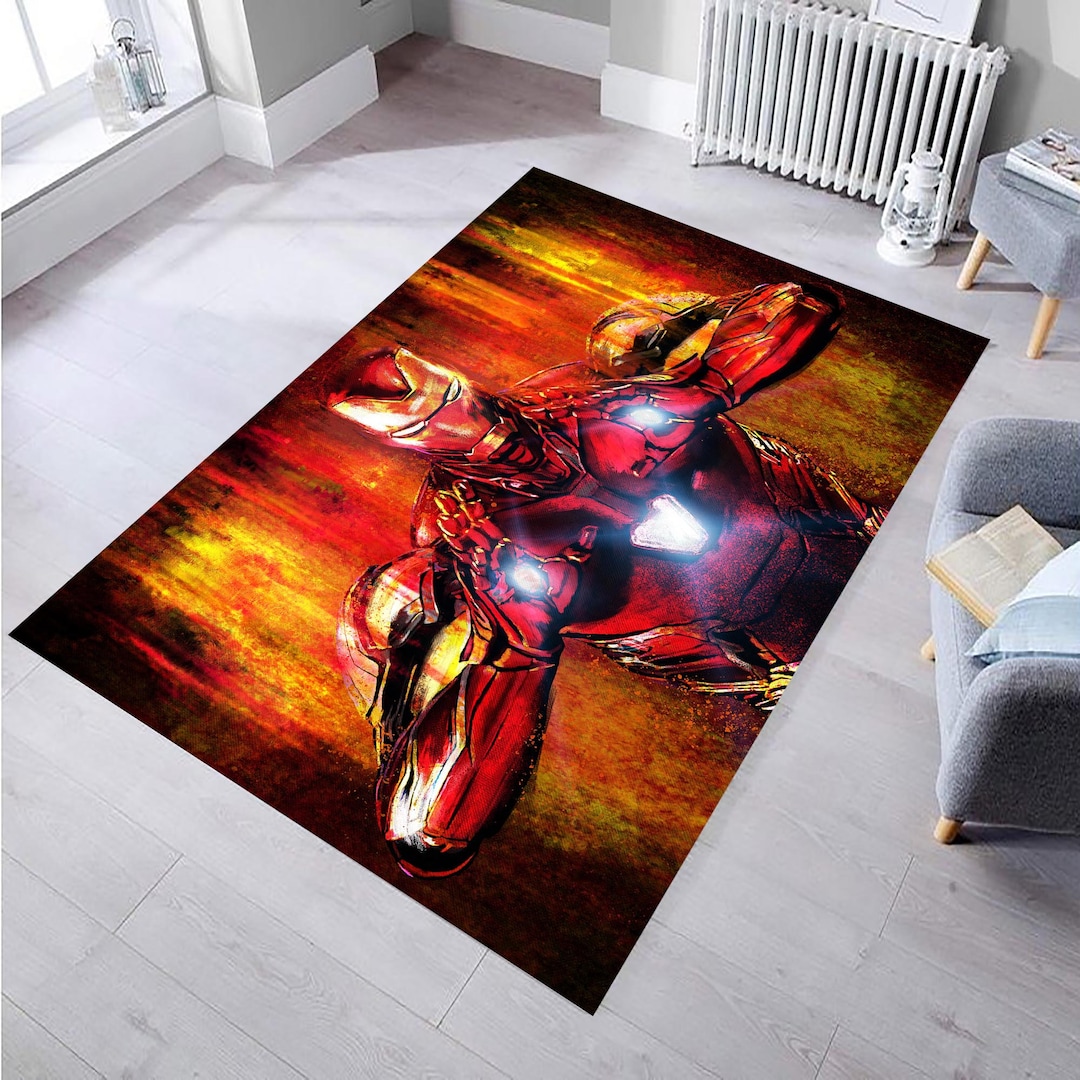 Icoon Man Rug Iron Man Rug, Child Rug, Kids Room Rug, Boy Rug, Gift Rug, Rug for ...