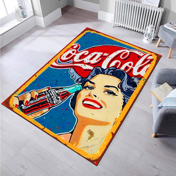 Tappeto retrò Coca Cola: arredamento antiscivolo per la casa