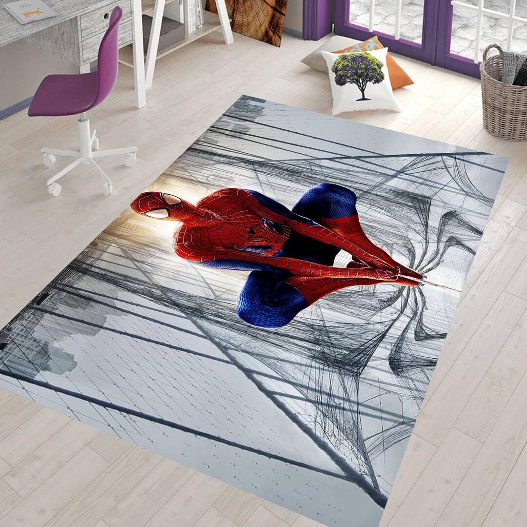 Spiderman Kids Room Rug: Non-slip Microfiber, 14 - Etsy