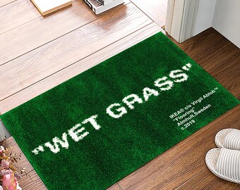 Wet Grass Doormat: Green Funny Non-Slip Rug