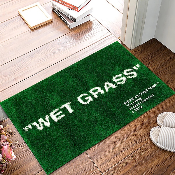 Wet Grass,Wet Grass Doormat,Green Mat,Home Decor Rug,Wet Grass Rug,Housewarming Gift,Doormat,Funny Doormat,Non Slip Mat,Washable Rug,