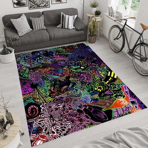 Graffiti Rug, Themed Rug, Abstract Graffiti, Rugs for Living Room, Popular Rug, Home Decor Rug, Non slip Carpet, Decorative Rug, Area Rug 4