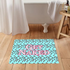 Flower Decor Bathmat, Humorous Bath Decor | Soft Bathroom Floor Rug, Minimalist Bath Mat,Etsy Trending Rugs, Non Slip Mat