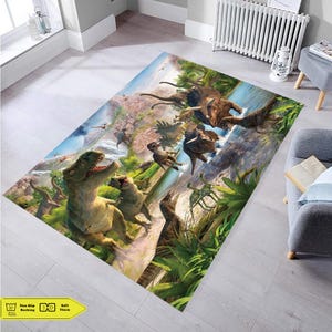 Dinosaurs Area Rug,Kids Room Rug,Dino Rug,Dinosaur Rug,Rug for Living Room,Child Rug,Non Slip Carpet,Gift for Him,