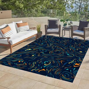 Abstrakter Teppich, Kunstteppich, Outdoor-Design, Outdoor-Design, Innenbereich, Hauswarnteppich, Geschenk für Ihn, Waschbarer Teppich, Rutschfester Teppich, Moderner Teppich