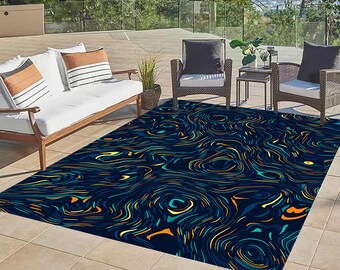 Abstract Art Rug: Modern Washable Non-Slip Area Rug