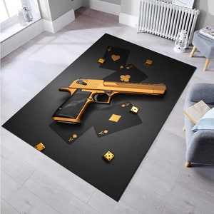 Wapenkunst tapijt, speelkaartkleed, woondecoratie, abstract tapijt, cadeau voor vriend, kamerkleed, cadeautapijt, wasbaar tapijt, modern tapijt, antisliptapijt