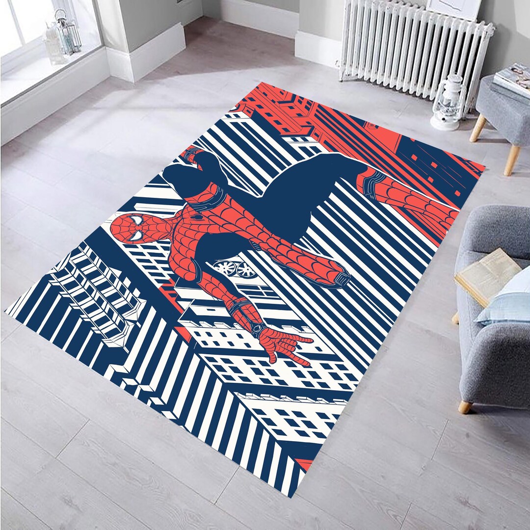 Spiderman Kids Room Rug: Colorful Non-slip Microfiber Area Rug - Etsy