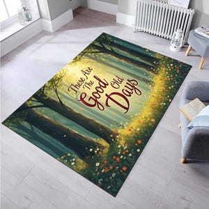 Retro Rug-The Good Old Days Rug-These Are The Good Old Days Decor-Living Room Decor-Custom Area Rug-Décoration D&#39;intérieur-Personalized Rug