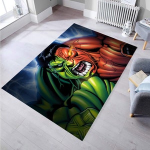 Hulk ,Red Hulk Rug,Kids Room Rug, Popular Rug,Kids Rug, Themed Rug, Rug for Living Room, Area Rug, Non slip Carpet, Child Rug,Kids Decor Rug