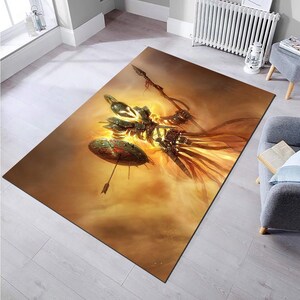 Skeleton Warrior Rug,Kids Room Rug,Child Rug,Gift Rug,Rug for Living Room,Area Rug,Non Slip Rug,Fan Rug,Home Decor Rug,Desing Rug